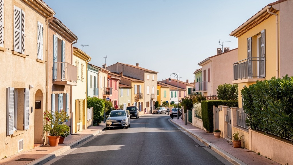 Rue résidentielle dans le quartier de Ferrières à Martigues
