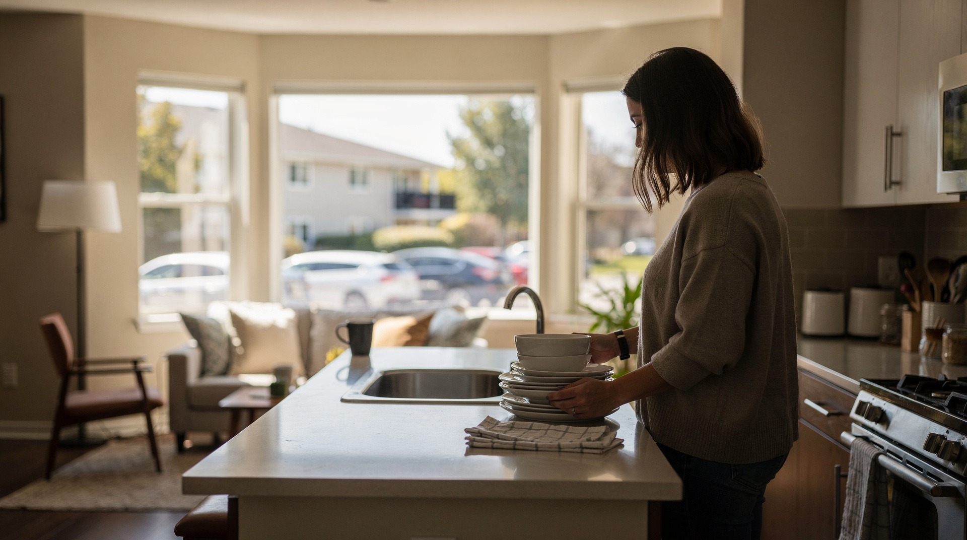 Appartement disponible avec cuisine équipée et parking résidentiel