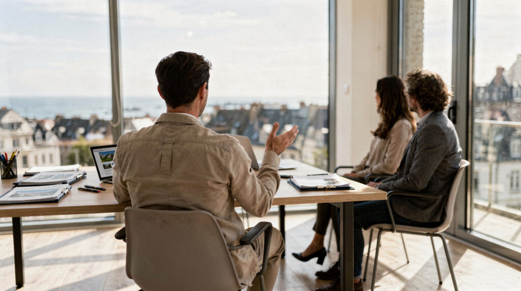 Conseiller L2M Immobilier en rendez-vous client à Brest