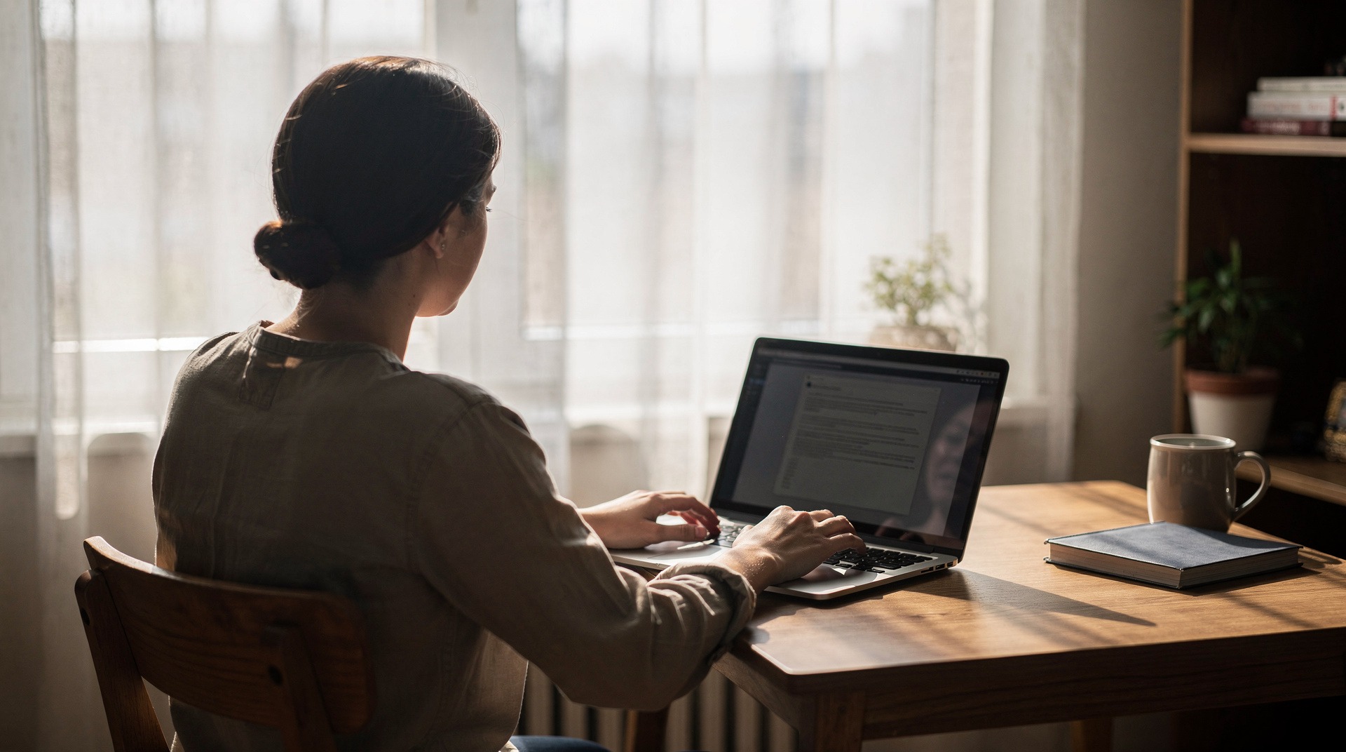 Personne gérant ses démarches locatives en ligne