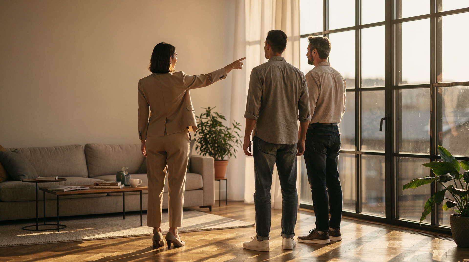Visite d'appartement avec un agent immobilier