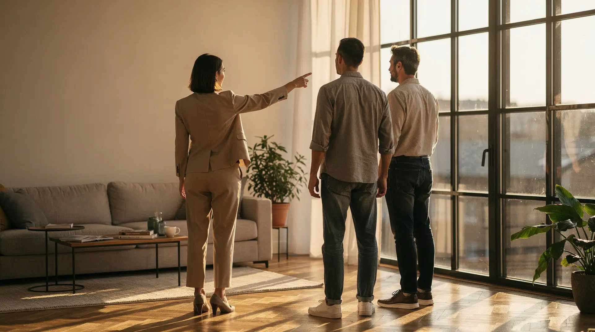 Visite d'appartement avec un agent immobilier
