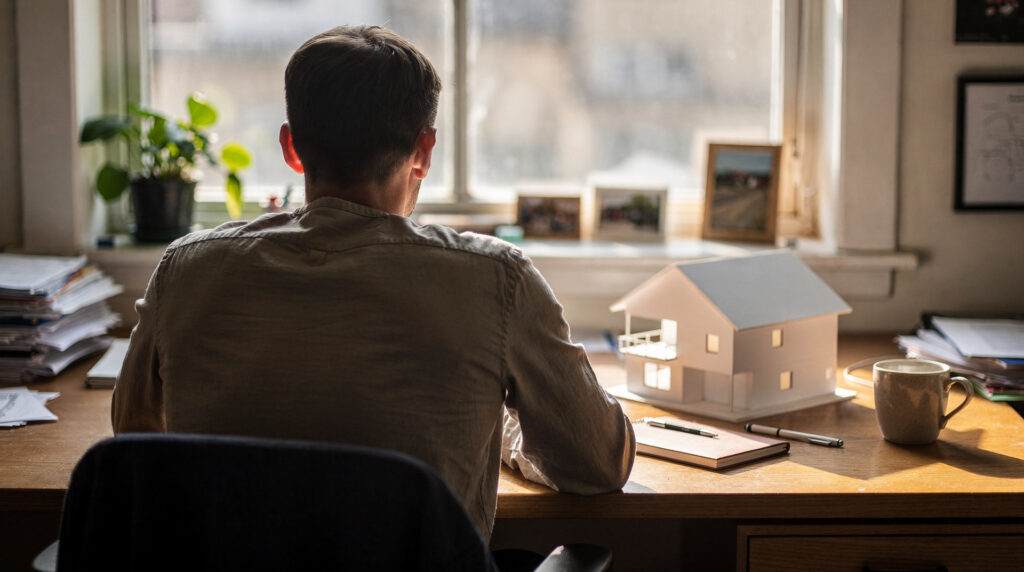 Agent immobilier analysant des graphiques de prix immobiliers