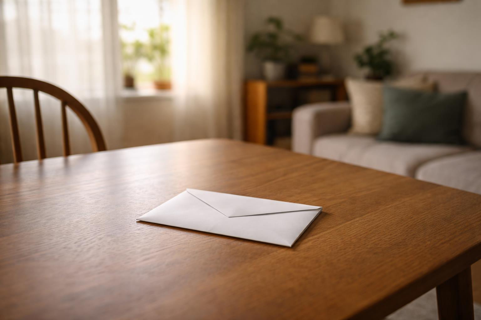 Courrier officiel CAF posé sur une table